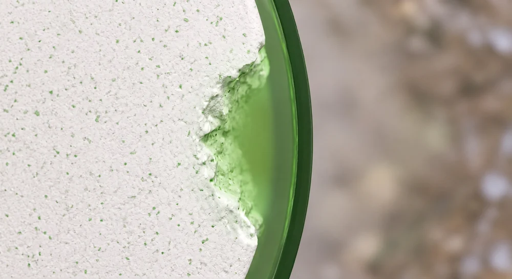 Water droplets passing through the coating into the tablet core